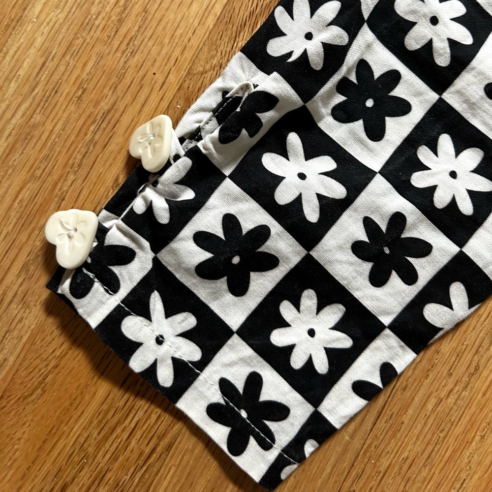 LISA SAYS GAH wendy daisy check black long sleeve blouse victorian size L - Picture 11 of 15